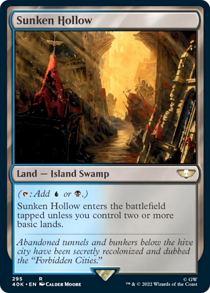 Sunken Hollow (Surge Foil) [Warhammer 40,000] Magic: The Gathering