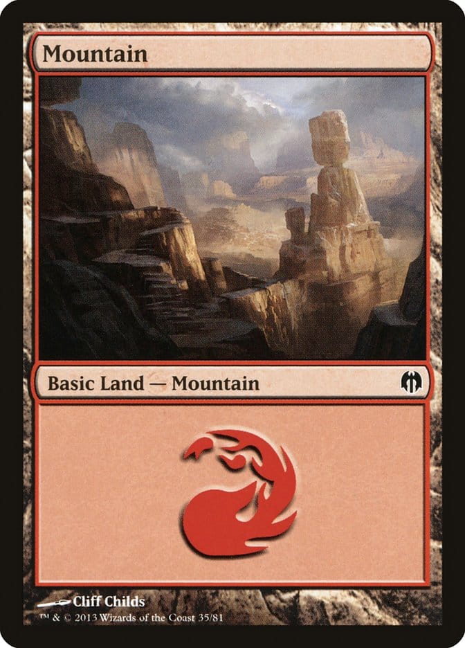 Mountain (35) [Duel Decks: Heroes vs. Monsters] Magic: The Gathering