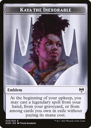 Human Warrior // Kaya, the Inexorable Emblem Double-Sided Token [Kaldheim Tokens] Magic: The Gathering