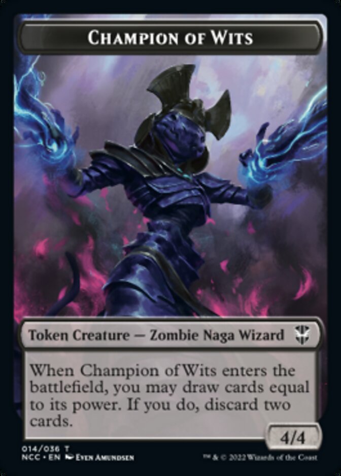 Tentacle // Champion of Wits Double-Sided Token [Streets of New Capenna Commander Tokens] Magic: The Gathering