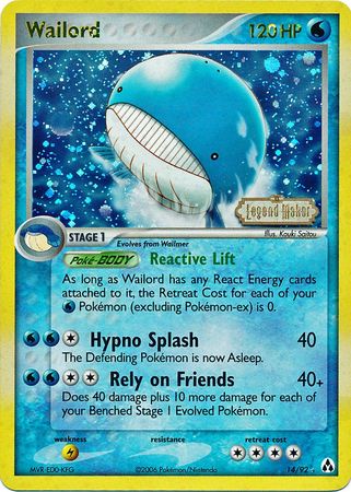 Wailord (14/92) (Stamped) [EX: Legend Maker] Pokémon