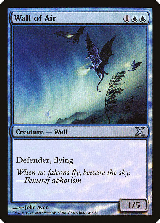 Wall of Air (Premium Foil) [Tenth Edition] Magic: The Gathering