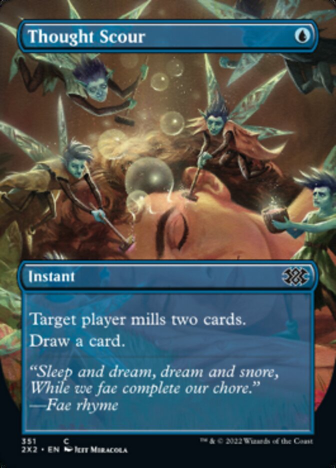 Thought Scour (Borderless Alternate Art) [Double Masters 2022] Magic: The Gathering