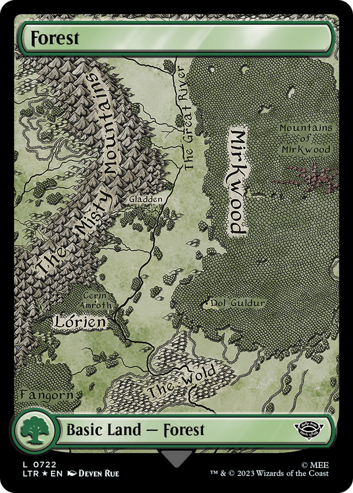 Forest (0722) (Surge Foil) [The Lord of the Rings: Tales of Middle-Earth] Magic: The Gathering
