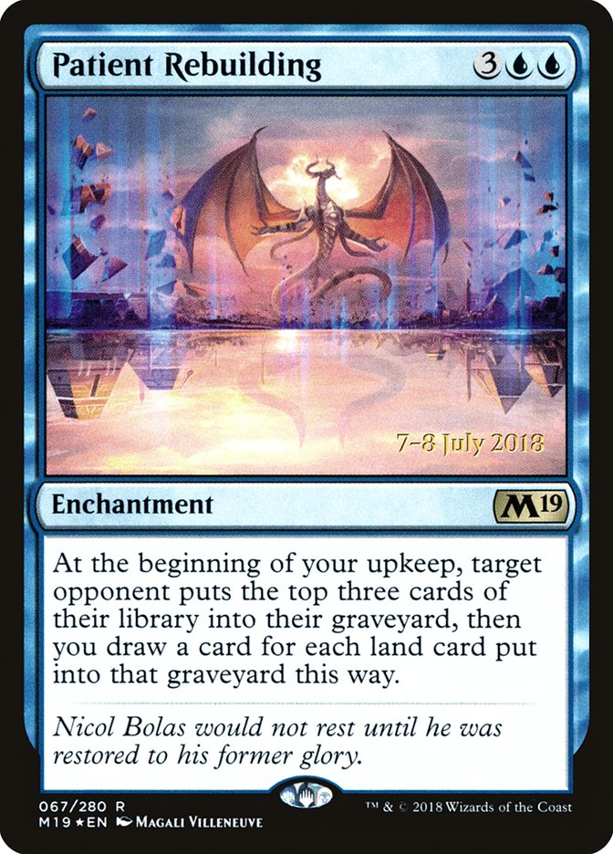 Patient Rebuilding [Core Set 2019 Prerelease Promos] Magic: The Gathering