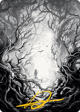 Forest 1 Art Card (Gold-Stamped Signature) [Innistrad: Midnight Hunt Art Series] Magic: The Gathering