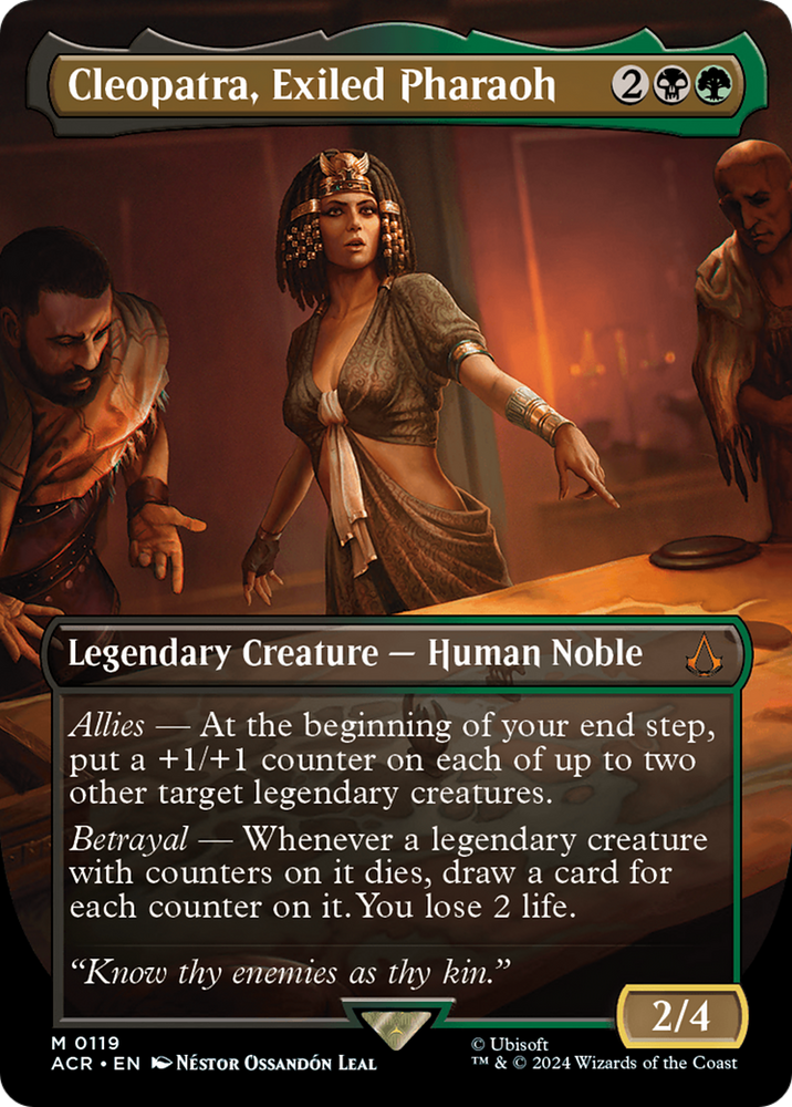 Cleopatra, Exiled Pharaoh (Borderless) [Assassin's Creed] Magic: The Gathering