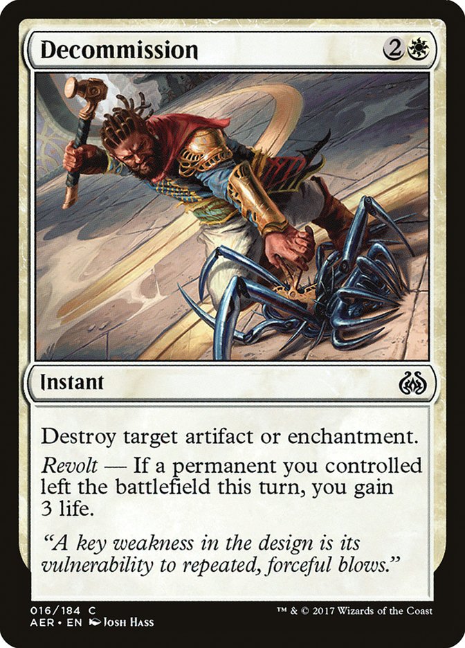 Decommission [Aether Revolt] Magic: The Gathering