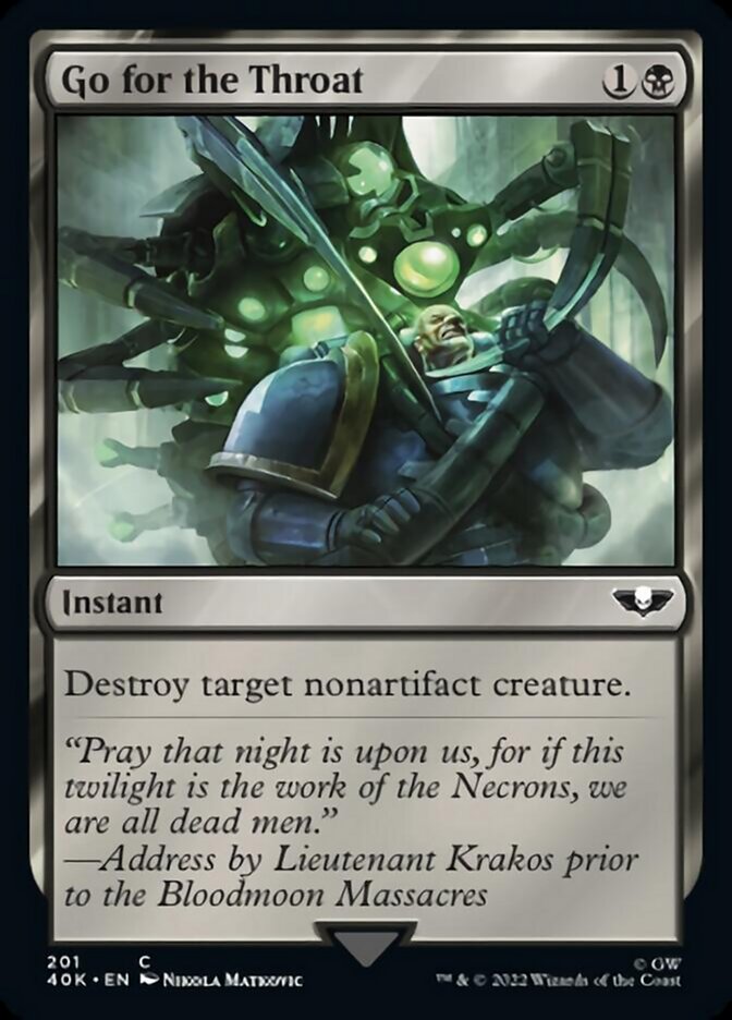 Go for the Throat (Surge Foil) [Warhammer 40,000] Magic: The Gathering
