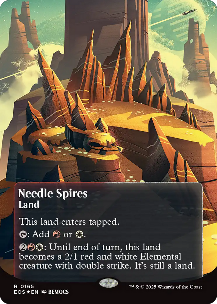 Needle Spires (0165) (Borderless) (Galaxy Foil) [Edge of Eternities: Stellar Sights] Magic: The Gathering
