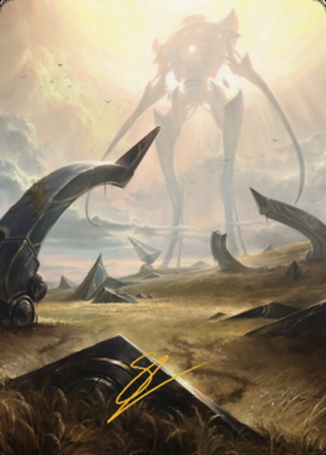 Plains (1) Art Card (Gold-Stamped Signature) [The Brothers' War Art Series] Magic: The Gathering
