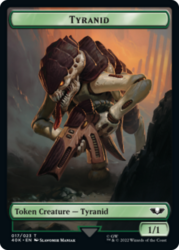 Tyranid (17) // Tyranid Warrior Double-Sided Token [Warhammer 40,000 Tokens] Magic: The Gathering
