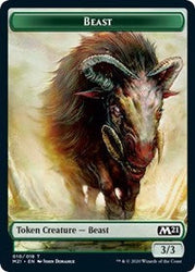 Beast // Cat (020) Double-Sided Token [Core Set 2021 Tokens] Magic: The Gathering