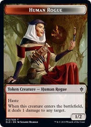 Human Rogue // Food (15) Double-Sided Token [Throne of Eldraine Tokens] Magic: The Gathering