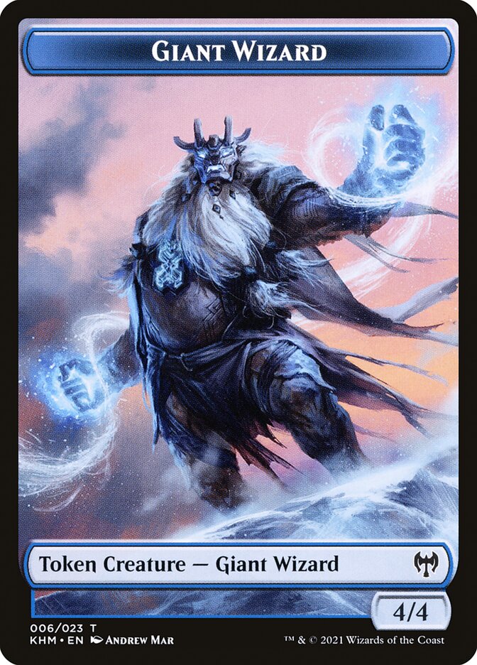 Elf Warrior // Giant Wizard Double-Sided Token [Kaldheim Tokens] Magic: The Gathering