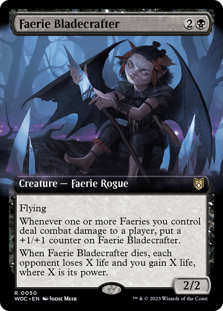 Faerie Bladecrafter (Extended Art) [Wilds of Eldraine Commander] Magic: The Gathering