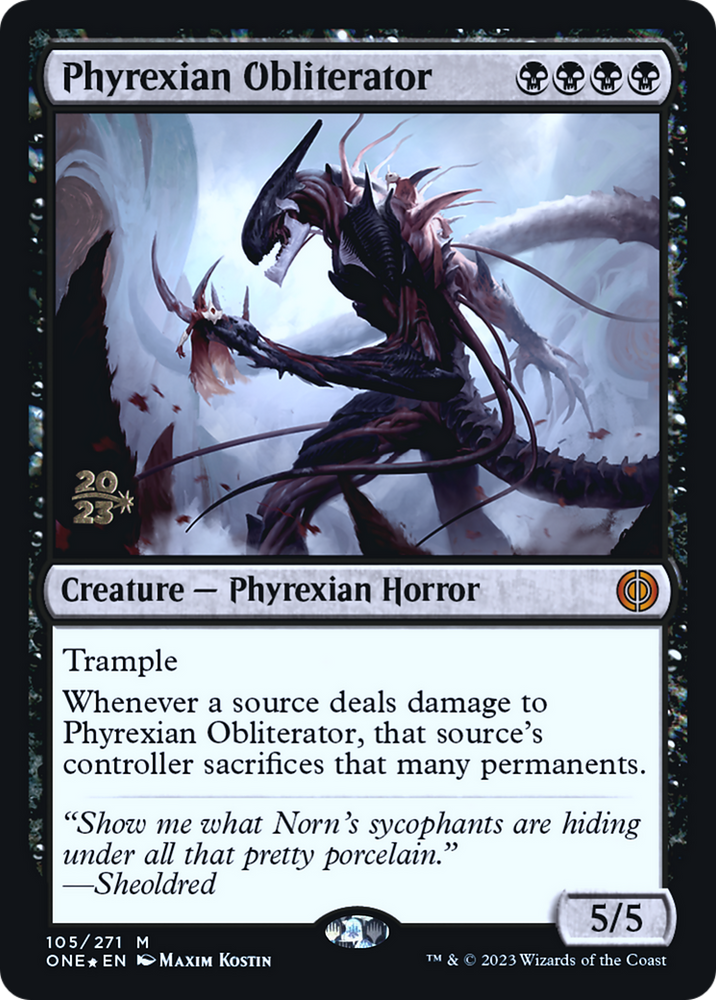 Phyrexian Obliterator [Phyrexia: All Will Be One Prerelease Promos] Magic: The Gathering