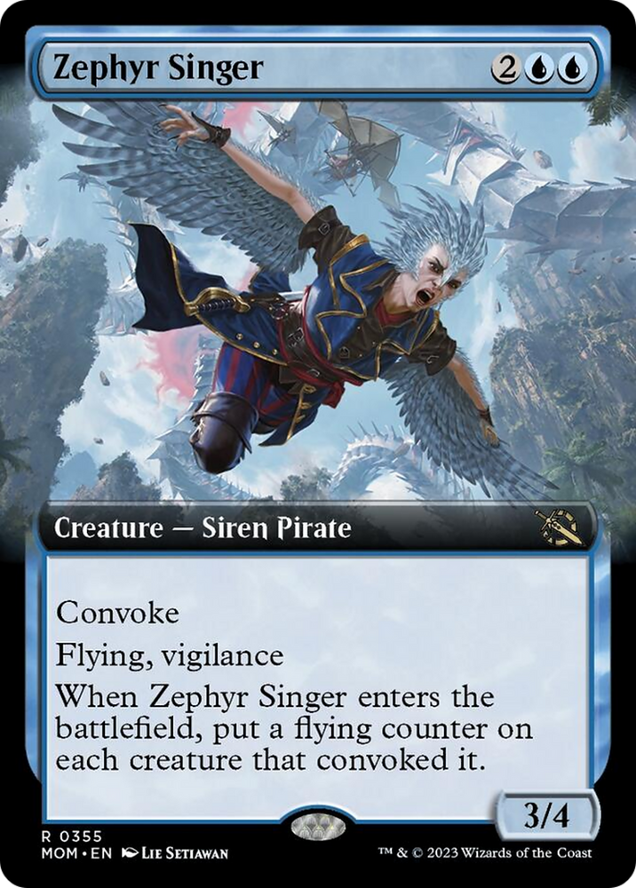 Zephyr Singer (Extended Art) [March of the Machine] Magic: The Gathering