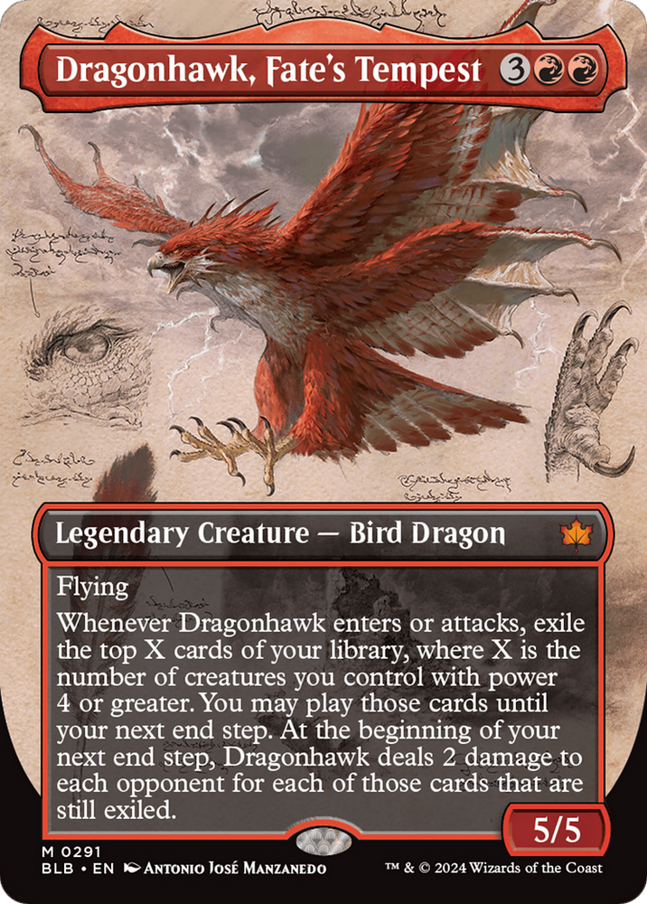 Dragonhawk, Fate's Tempest (Borderless) [Bloomburrow] Magic: The Gathering