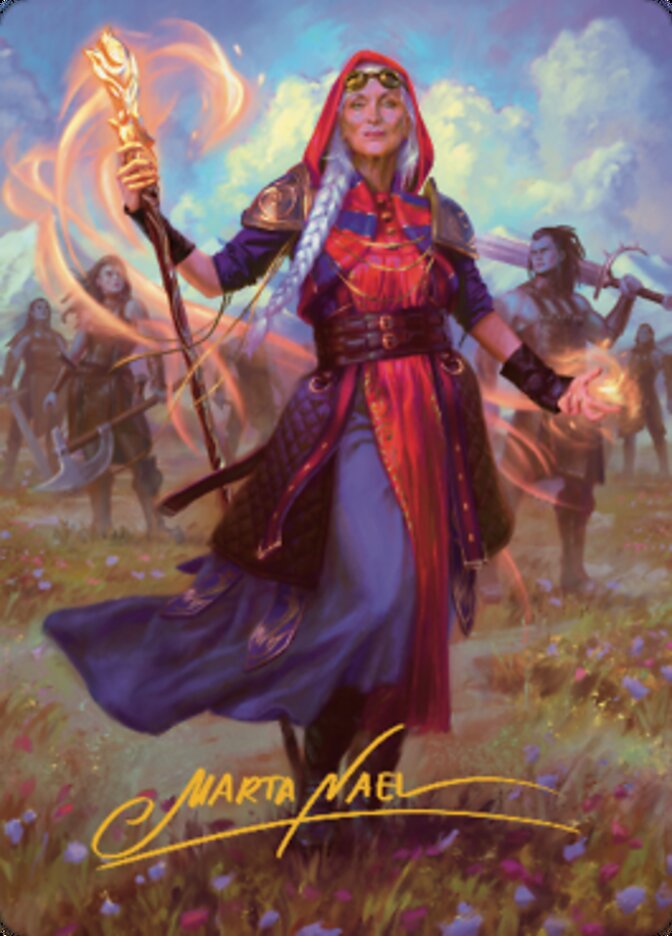 Jaya, Fiery Negotiator Art Card 1 (Gold-Stamped Signature) [Dominaria United Art Series] Magic: The Gathering