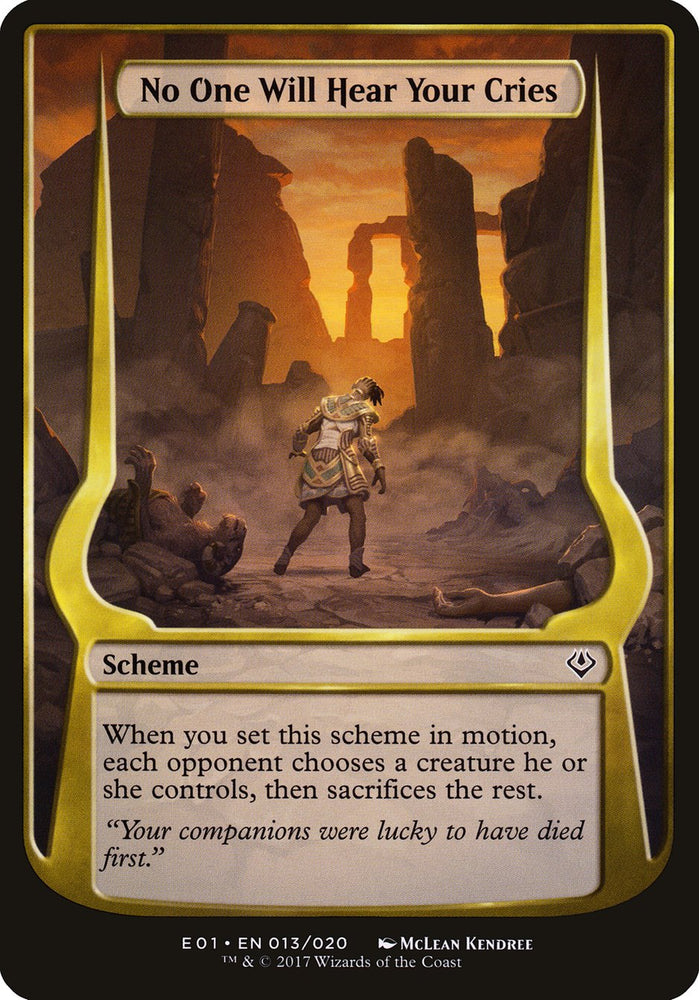 No One Will Hear Your Cries (Schemes) [Archenemy: Nicol Bolas Schemes] Magic: The Gathering