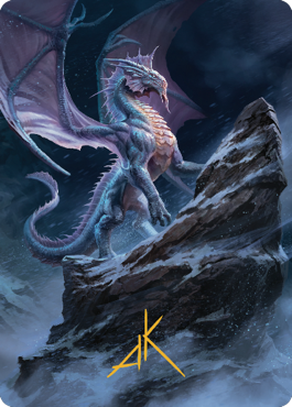 Ancient Silver Dragon Art Card (06) (Gold-Stamped Signature) [Commander Legends: Battle for Baldur's Gate Art Series] Magic: The Gathering