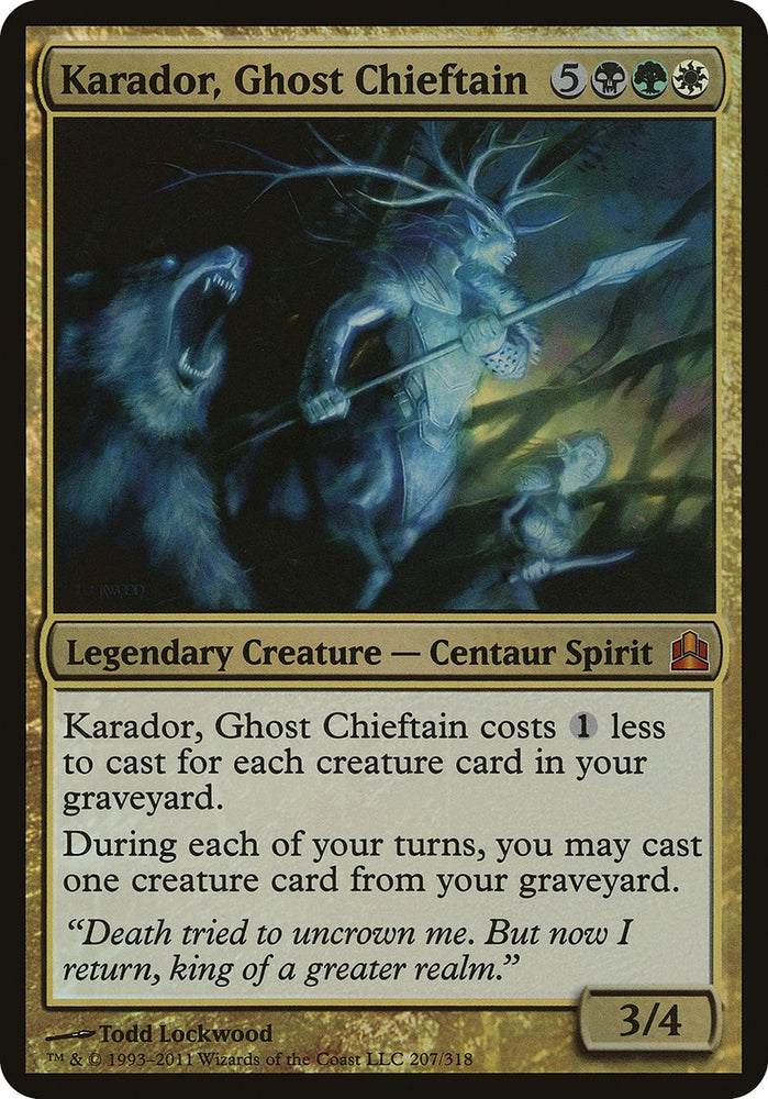 Karador, Ghost Chieftain (Oversized) [Commander 2011 Oversized] Magic: The Gathering
