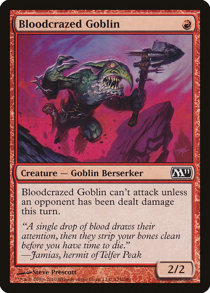 Bloodcrazed Goblin [Magic 2011] Magic: The Gathering