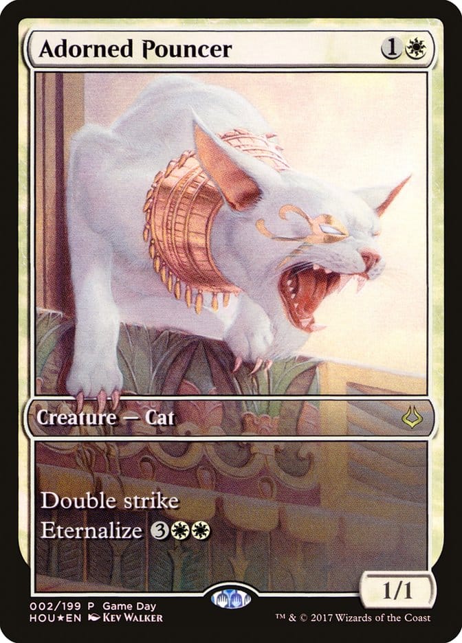 Adorned Pouncer (Game Day) (Full Art) [Hour of Devastation Promos] Magic: The Gathering