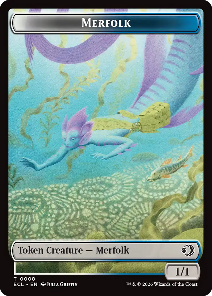 Merfolk // Worm Double-Sided Token [Lorwyn Eclipsed Tokens] Magic: The Gathering