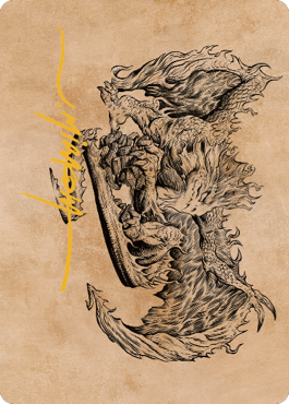 Miirym, Sentinel Wyrm Art Card (Gold-Stamped Signature) [Commander Legends: Battle for Baldur's Gate Art Series] Magic: The Gathering