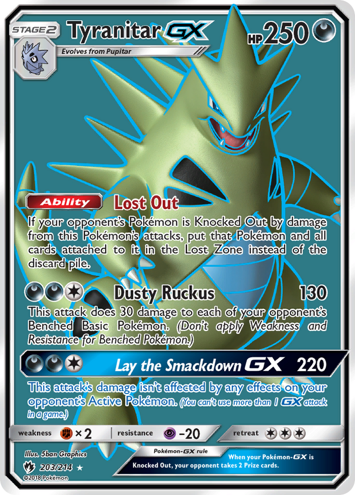 Tyranitar GX (203/214) [Sun & Moon: Lost Thunder] Pokémon