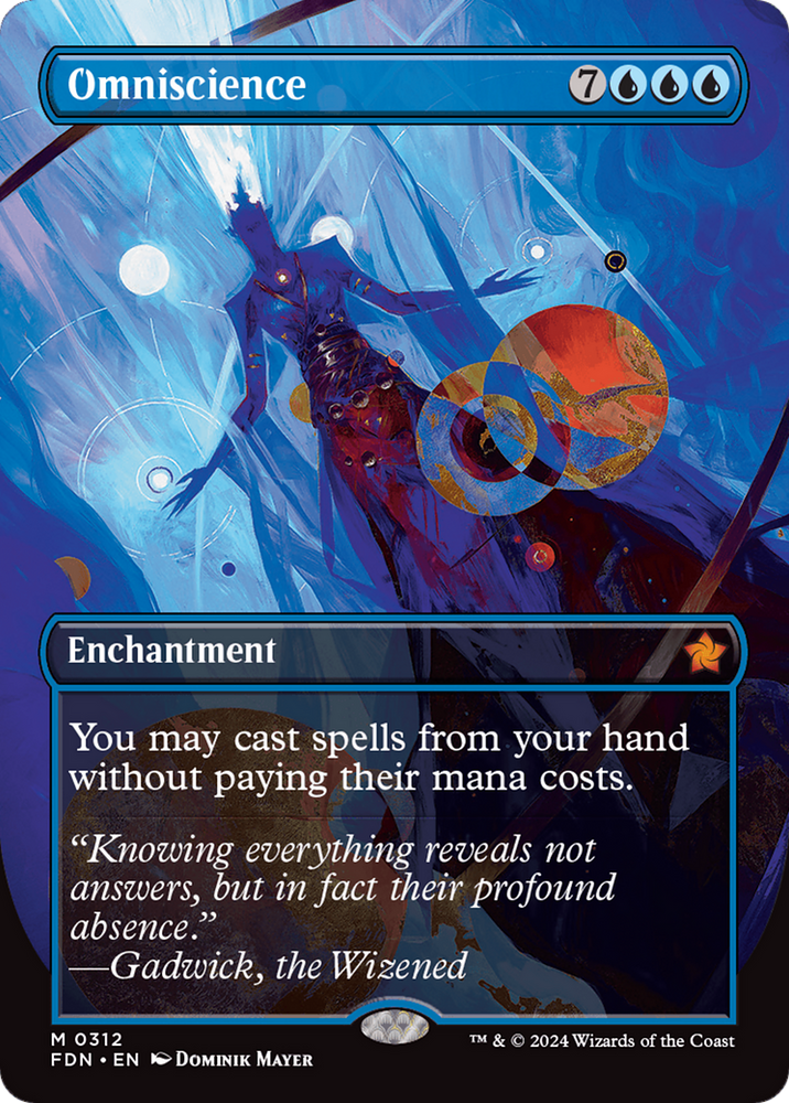Omniscience (Borderless) [Foundations] Magic: The Gathering