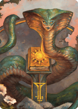 Guardian Naga Art Card (Gold-Stamped Signature) [Commander Legends: Battle for Baldur's Gate Art Series] Magic: The Gathering
