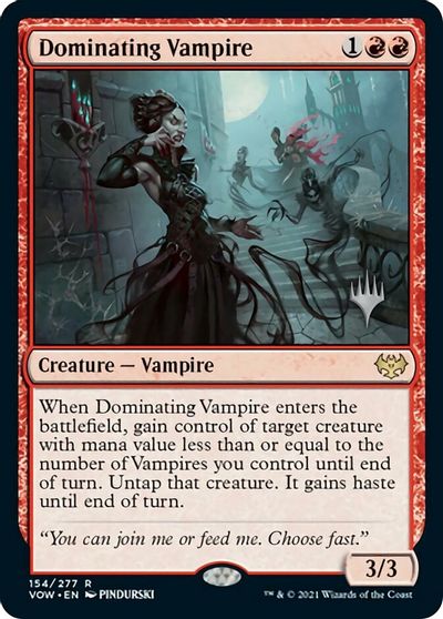 Dominating Vampire (Promo Pack) [Innistrad: Crimson Vow Promos] Magic: The Gathering