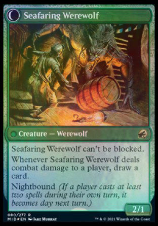 Suspicious Stowaway // Seafaring Werewolf [Innistrad: Midnight Hunt Prerelease Promos] Magic: The Gathering