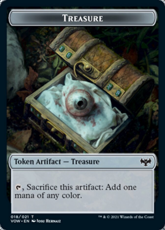 Human (001) // Treasure Double-Sided Token [Innistrad: Crimson Vow Tokens] Magic: The Gathering