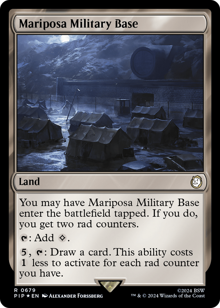 Mariposa Military Base (Surge Foil) [Fallout] Magic: The Gathering