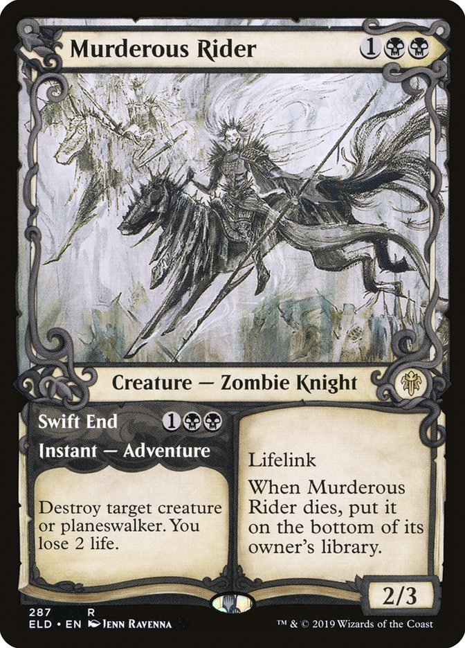Murderous Rider // Swift End (Showcase) [Throne of Eldraine] Magic: The Gathering