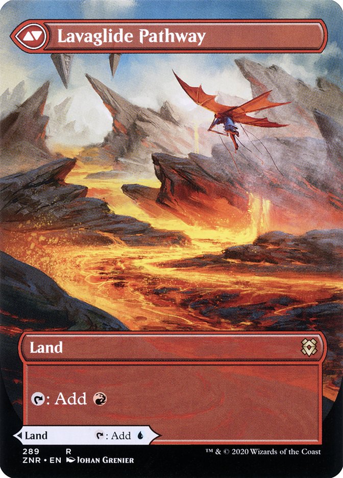Riverglide Pathway // Lavaglide Pathway (Borderless Alternate Art) [Zendikar Rising] Magic: The Gathering