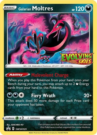 Galarian Moltres (SWSH125) (Prerelease Promo) [Sword & Shield: Black Star Promos] Pokémon