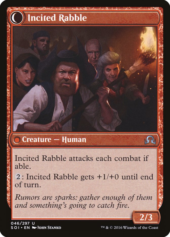 Town Gossipmonger // Incited Rabble [Shadows over Innistrad] Magic: The Gathering