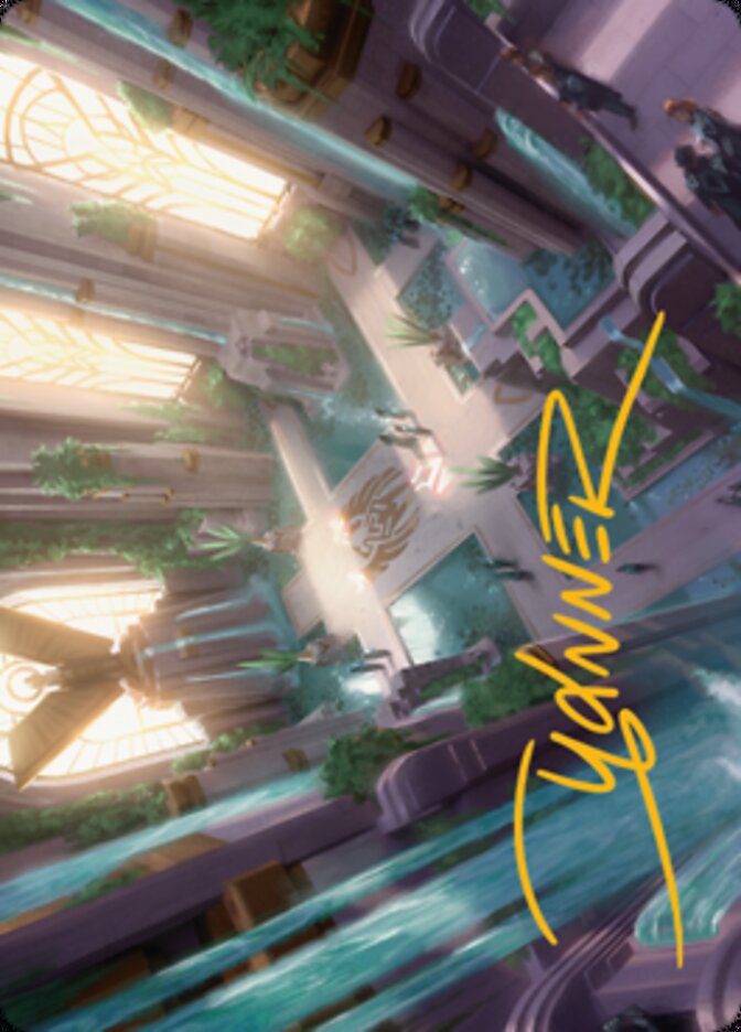 Spara's Headquarters Art Card (Gold-Stamped Signature) [Streets of New Capenna Art Series] Magic: The Gathering