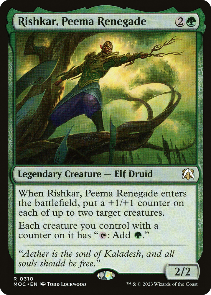 Rishkar, Peema Renegade [March of the Machine Commander] Magic: The Gathering