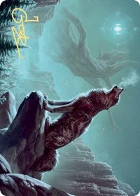 Sarulf's Packmate Art Card (Gold-Stamped Signature) [Kaldheim Art Series] Magic: The Gathering