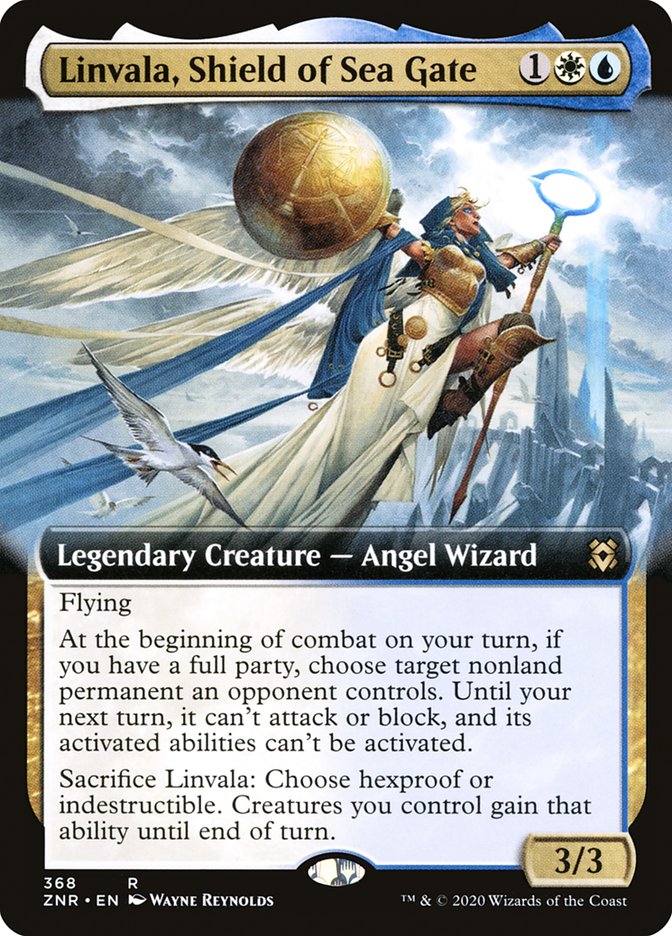 Linvala, Shield of Sea Gate (Extended Art) [Zendikar Rising] Magic: The Gathering