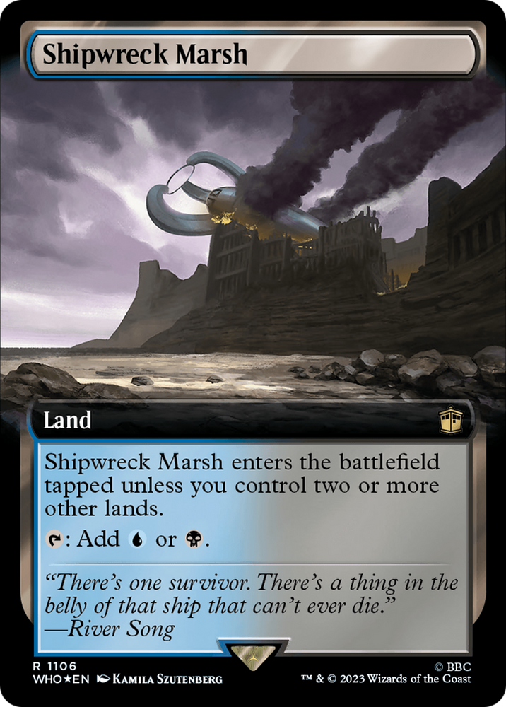 Shipwreck Marsh (Extended Art) (Surge Foil) [Doctor Who] Magic: The Gathering