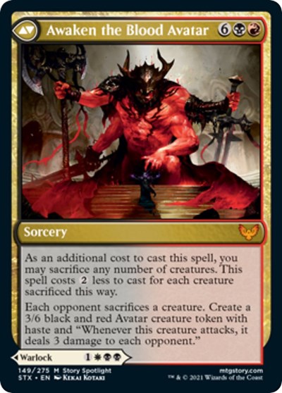 Extus, Oriq Overlord // Awaken the Blood Avatar [Strixhaven: School of Mages Prerelease Promos] Magic: The Gathering