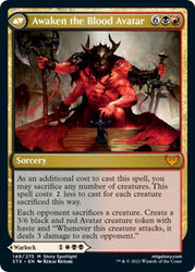 Extus, Oriq Overlord // Awaken the Blood Avatar [Strixhaven: School of Mages Prerelease Promos] Magic: The Gathering