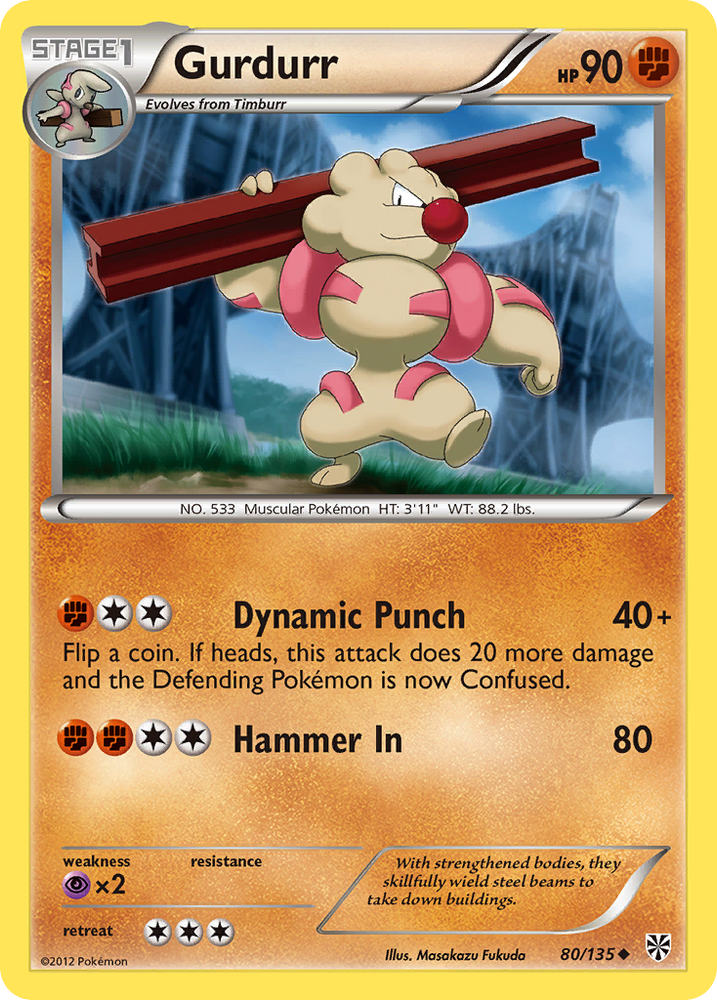 Gurdurr (80/135) [Black & White: Plasma Storm] Pokémon